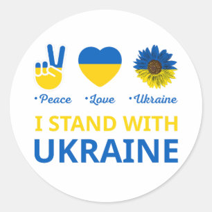 Ich stehe mit ukraine runder aufkleber
