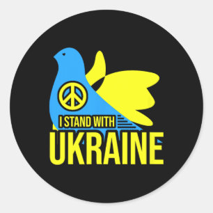 Ich stehe mit Ukraine Shirt Ukraine Flagge Wolodym Runder Aufkleber