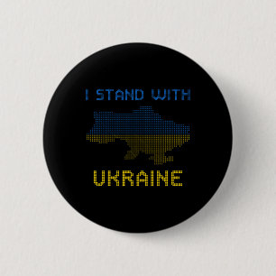 Ich stehe mit Ukraine-Shirt Ukraine Karte Ukraine  Button