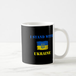 Ich stehe mit Ukraine-Shirt ukrainische Flagge Unt Kaffeetasse