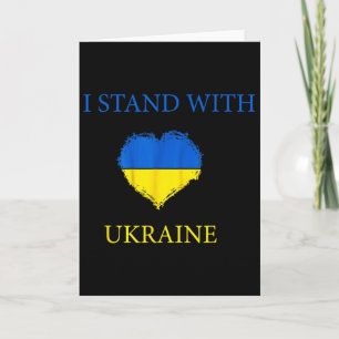 Ich stehe mit Ukraine-Shirt Ukrainische Flagge Unt Karte