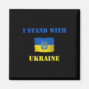 Ich stehe mit Ukraine-Shirt ukrainische Flagge Unt Magnet