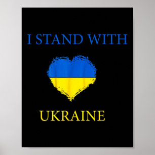 Ich stehe mit Ukraine-Shirt Ukrainische Flagge Unt Poster