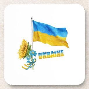 Ich stehe mit Ukraine Slogan Ukraine Unterstützer Getränkeuntersetzer
