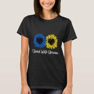 Ich stehe mit Ukraine Sonnenblume Frauen Mädchen T-Shirt
