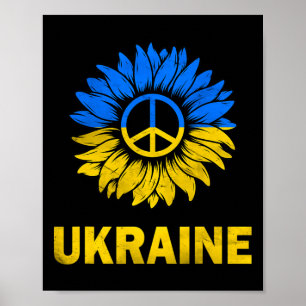 Ich stehe mit Ukraine Sonnenblumen-Flagge Ukraine  Poster