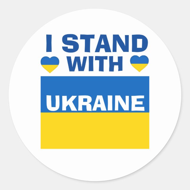 ICH STEHE MIT UKRAINE-Stickern Runder Aufkleber (Vorderseite)