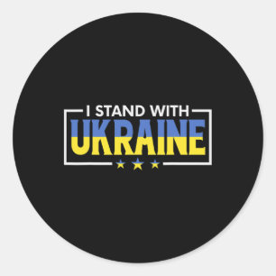 Ich stehe mit Ukraine Stolz Vintage Retro Ukrainis Runder Aufkleber