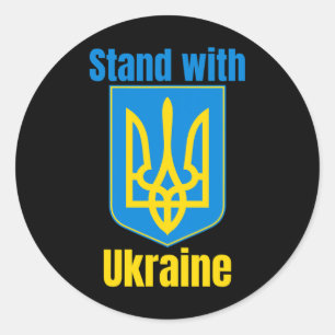 Ich stehe mit Ukraine T-Shirt Ich unterstütze Ukra Runder Aufkleber