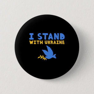 Ich stehe mit Ukraine Taube Frieden Pro-Ukraine Bl Button
