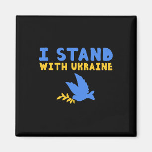 Ich stehe mit Ukraine Taube Frieden Pro-Ukraine Bl Magnet