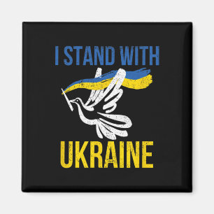 Ich stehe mit Ukraine Taube Frieden Pro-Ukraine Magnet