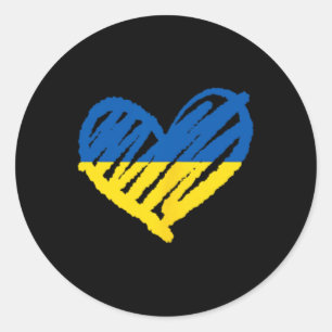 Ich stehe mit Ukraine Ukrainische Flagge Frieden H Runder Aufkleber