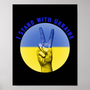 Ich stehe mit Ukraine Ukrainische Flagge Ukrainer  Poster