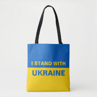 Ich stehe mit ukrainischer Flagge