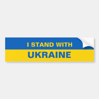 Ich stehe mit ukrainischer Flagge Autoaufkleber
