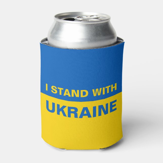 Ich stehe mit ukrainischer Flagge Dosenkühler (Kanne Vorderseite)