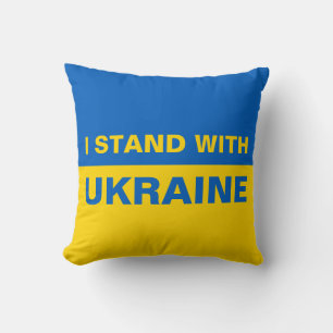 Ich stehe mit ukrainischer Flagge Kissen