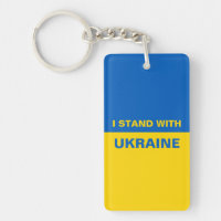 Ich stehe mit ukrainischer Flagge