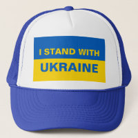Ich stehe mit ukrainischer Flagge