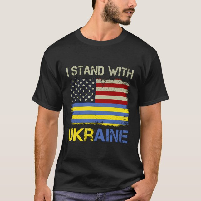 Ich stehe mit Unterstützung der Ukraine zur Seite T-Shirt (Vorderseite)