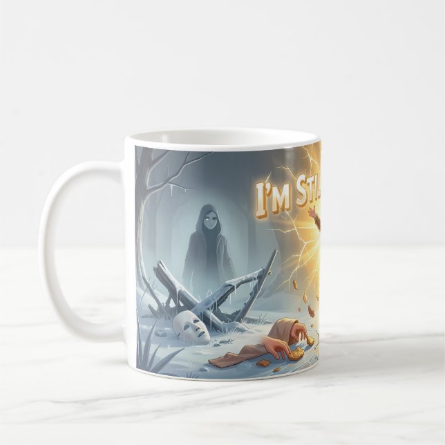Ich stehe noch - Tasse der Resilienz und des Siege (Links)