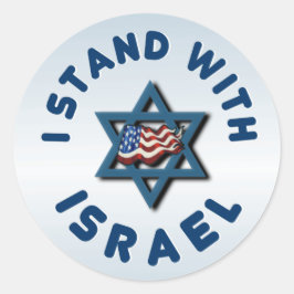 Ich stehe zu Israel Runder Aufkleber