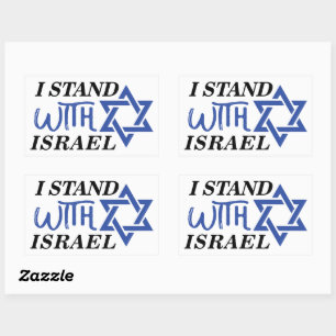 Ich stehe zu Israel Stolz Rechteckiger Aufkleber