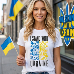 Ich stehe zu Ukraine. Dreizack der Ukraine. T-Shirt