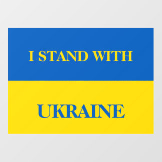 Ich stehe zu Ukraine. Ukrainische Flagge. Fensteraufkleber