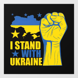 Ich stehe zu Ukraine. Unterstützt die Ukraine. Fensteraufkleber