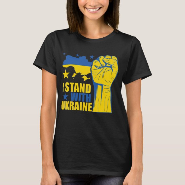 Ich stehe zu Ukraine. Unterstützt die Ukraine. T-Shirt (Vorderseite)