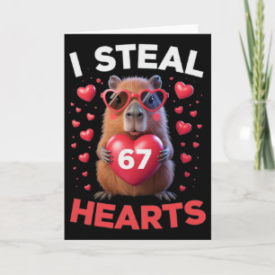 Ich stehle 67 Herzen Lustige Capyra Valentinstag G Karte