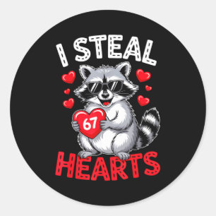 Ich stehle 67 Herzen Lustiger 67 Valentinstag Wasc Runder Aufkleber