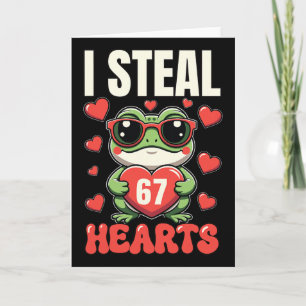 Ich stehle 67 Herzen Lustiger Kawaii Frosch Valent Karte