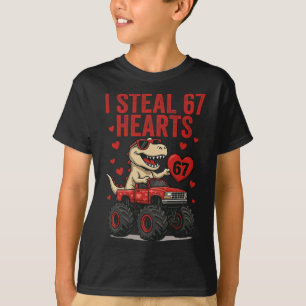 Ich stehle 67 Herzen T-Rex Dino Truck Six Seven Va T-Shirt