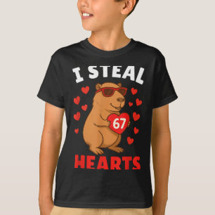 Ich stehle 67 Herzen Valentinstag 67 Meme 6 7 Capy T-Shirt