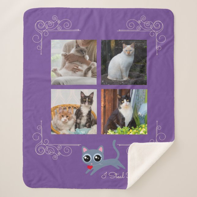 Ich stehle ein benutzerdefiniertes Foto für Herz Sherpadecke (Vorderseite)