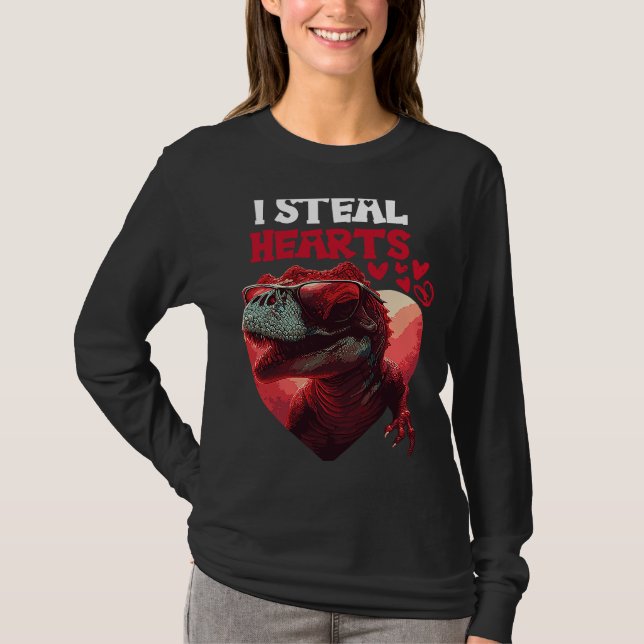 Ich stehle Hearts Dinosaur T-Shirt (Vorderseite)