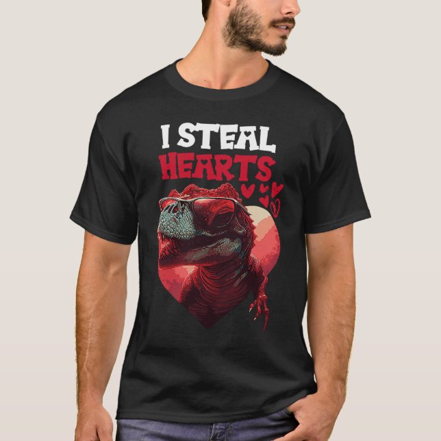 Ich stehle Hearts Dinosaur T-Shirt (Vorderseite)