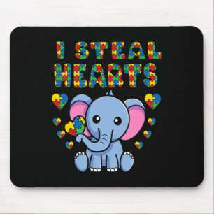 Ich stehle Herz Autismus Bewusstsein Elephant Puzz Mousepad