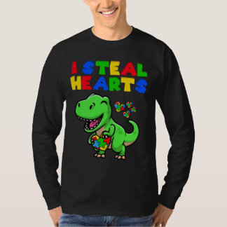 Ich stehle Herz Autismus Bewusstsein Puzzle Rex Di T-Shirt