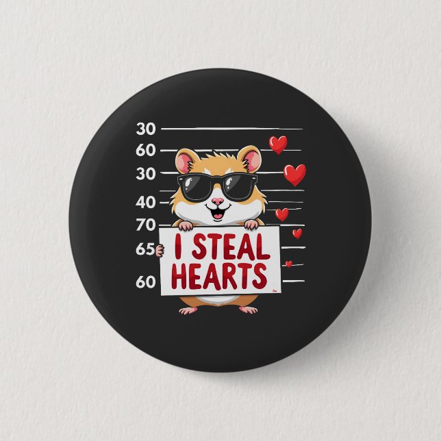 Ich stehle Herz Hamster Lover Valentine Day Button (Vorderseite)