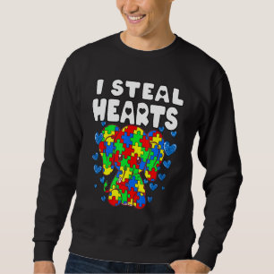 Ich stehle Herz Puzzle Autismus Bewusstsein Niedli Sweatshirt