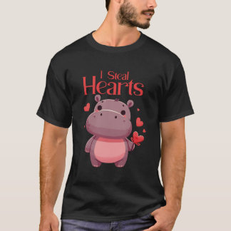 Ich stehle Herz Pygmie Hippopotamus T-Shirt