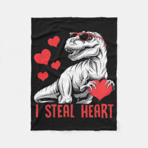 Ich stehle Herz T-Rex Dinosaurier Valentinstag Kin Fleecedecke