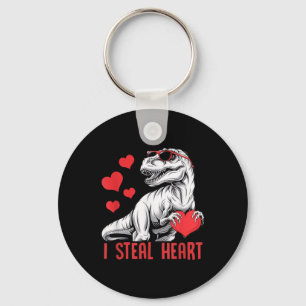Ich stehle Herz T-Rex Dinosaurier Valentinstag Kin Schlüsselanhänger