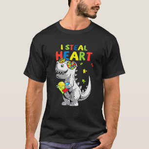Ich stehle Herz Trex Dinosaur Autismus Bewusstsein T-Shirt