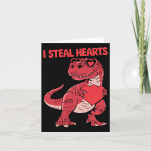 Ich stehle Herz Trex Dinosaur Gles Valentine Day B Karte