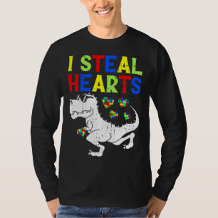 Ich stehle Herz Trex Dinosaur Kleinkind Autism Awa T-Shirt